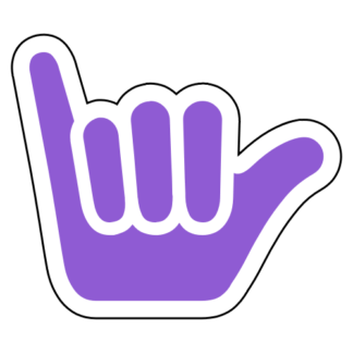 Shaka Sign (Hang Loose) Sticker (Lavender)